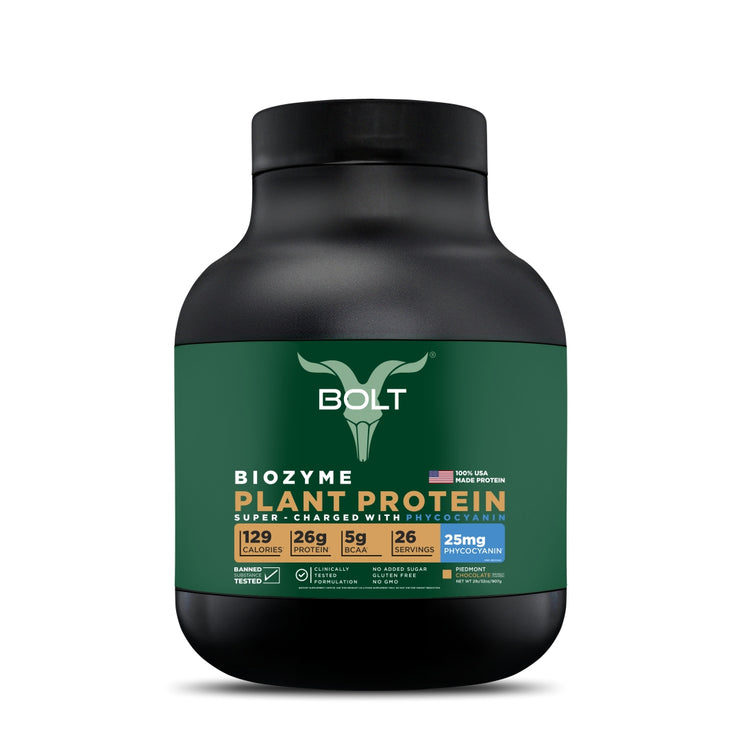 Bolt Plant Protein Powder | Pea Protein Isolate & Rice Protein Isolate | Super Antioxidants, With Superfood Phycocyanin, Quick Muscle Recovery & Lean Growth