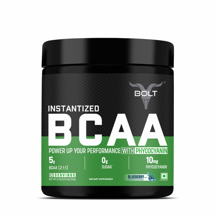 Bolt Instantized BCAA | 5g BCAAs in 2:1:1 Ratio | 30 servings | For Muscle Recovery & Endurance | Intra workout