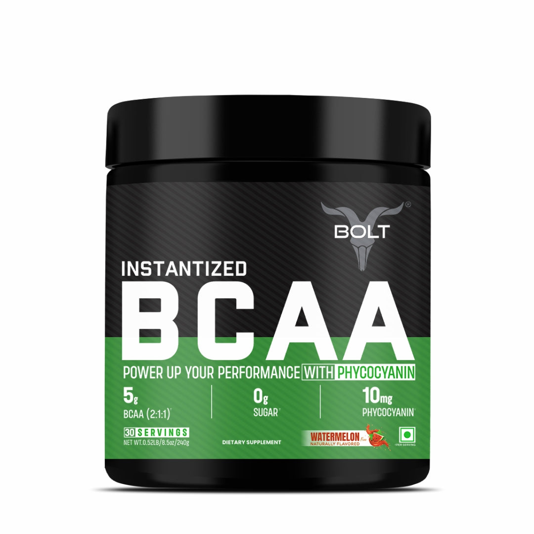 Bolt Instantized BCAA | 5g BCAAs in 2:1:1 Ratio | 30 servings | For Muscle Recovery & Endurance | Intra workout