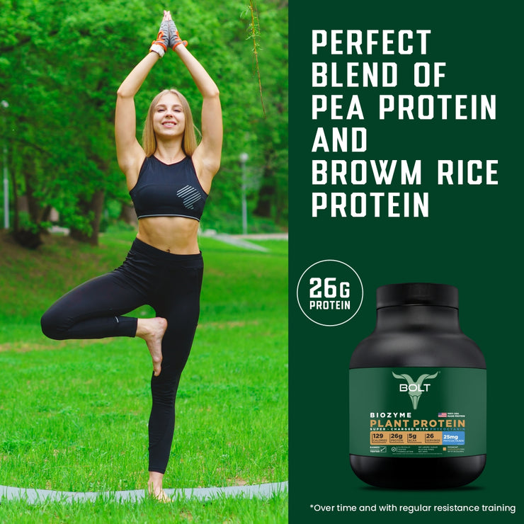 Bolt Plant Protein Powder | Pea Protein Isolate & Rice Protein Isolate | Super Antioxidants, With Superfood Phycocyanin, Quick Muscle Recovery & Lean Growth