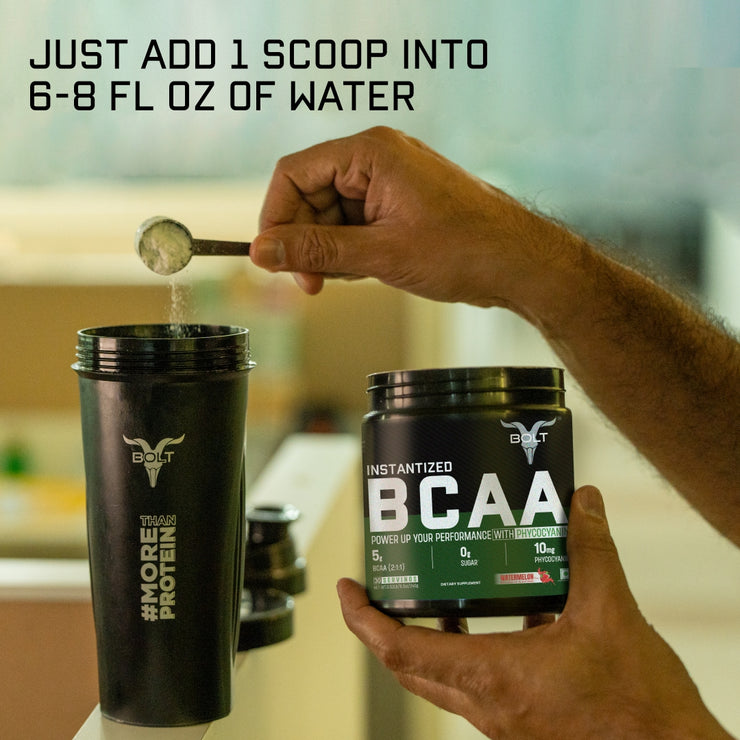 Bolt Instantized BCAA | 5g BCAAs in 2:1:1 Ratio | 30 servings | For Muscle Recovery & Endurance | Intra workout