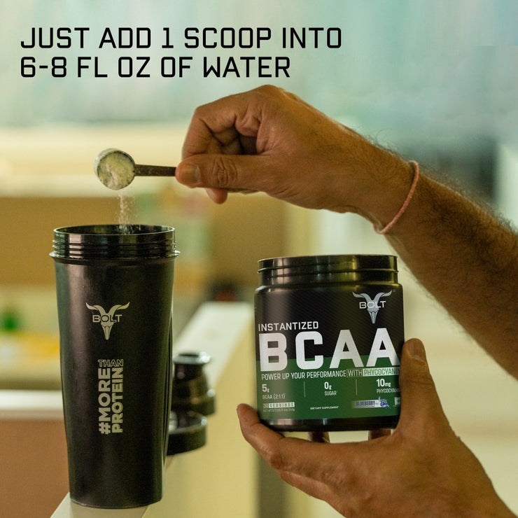 Bolt Instantized BCAA | 5g BCAAs in 2:1:1 Ratio | 30 servings | For Muscle Recovery & Endurance | Intra workout